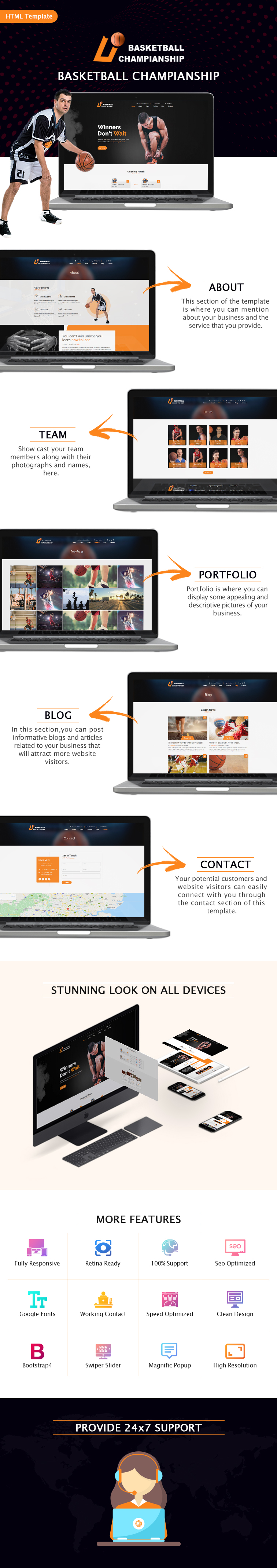 Basketball HTML Website Template