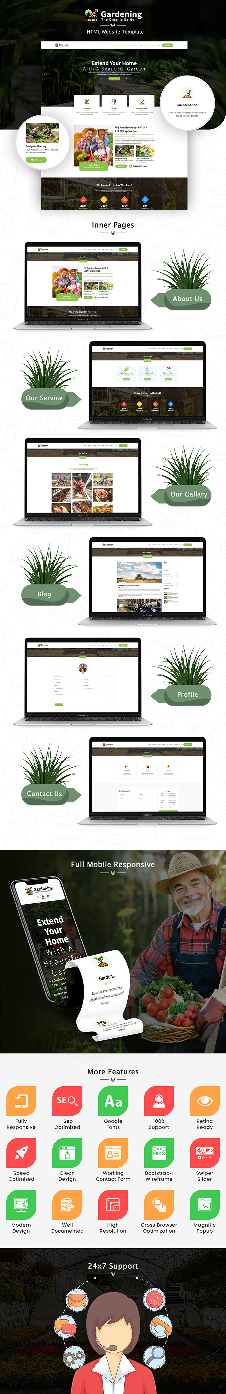 Gardening HTML Website Template