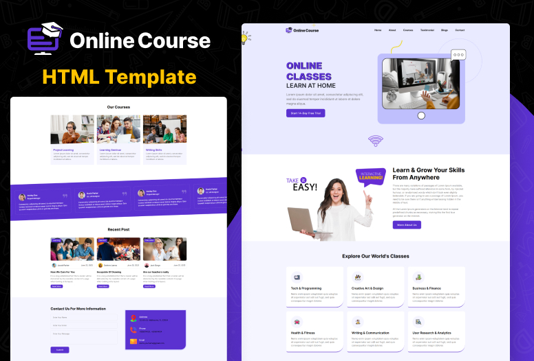 Online Learning Platforms HTML Template