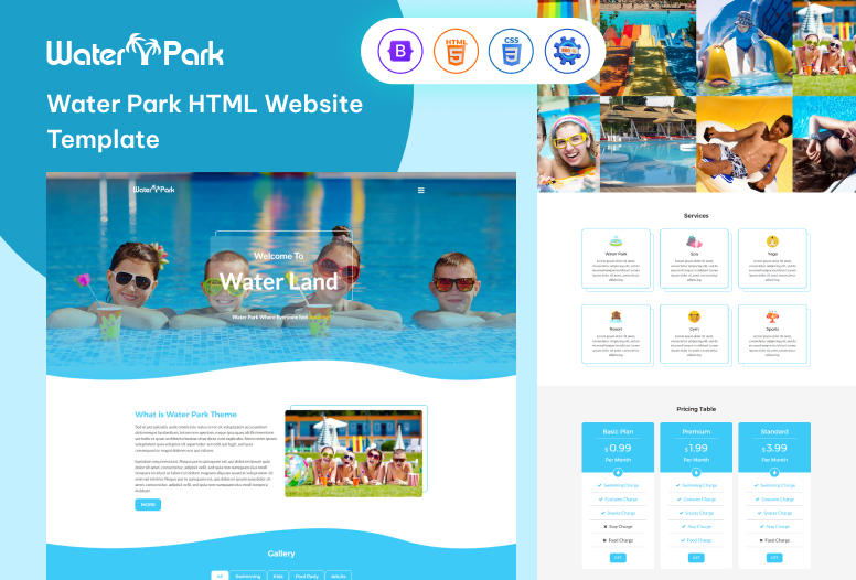 Water Park HTML Website Template