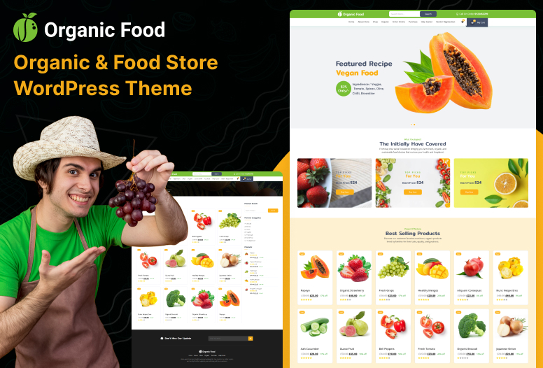 Organic Food Store WordPress Theme – Responsive Eco-Friendly Shop