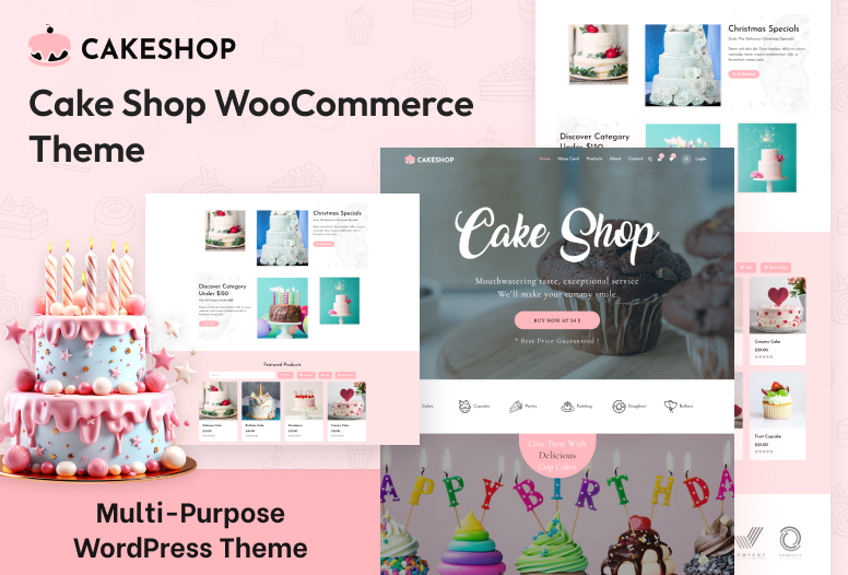 Responsive Cake Shop WordPress Theme for Pastry & Bakeries