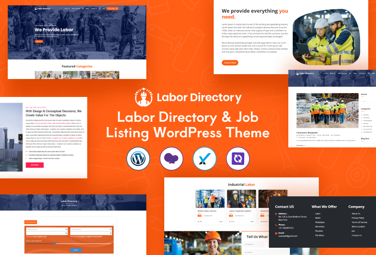 Labor Directory & Job Listing WordPress Theme for Recruitment and Staffing Agencies