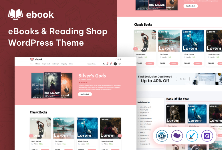 eBook Store WordPress Theme – Online Bookshop & Digital Library
