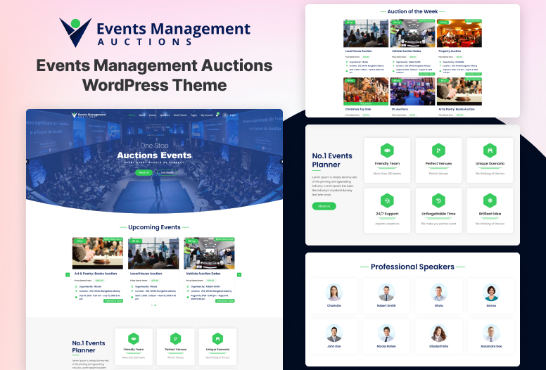 Auction Event Management – A Professional WordPress Theme for Online Bidding & Events