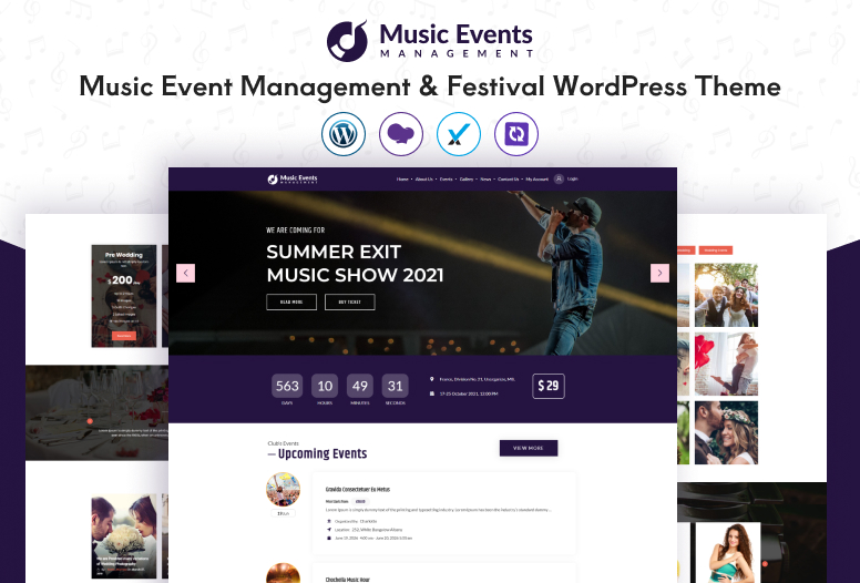 Professional WordPress Theme for Music Event Management, Concerts, & Live Shows