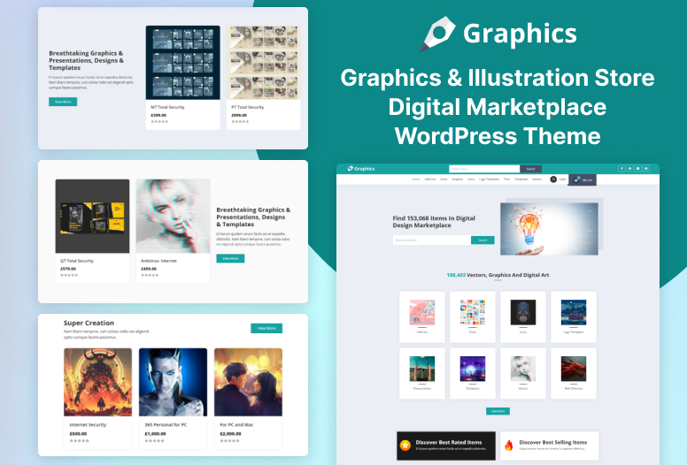 Graphics - Creative Digital Asset & Illustration Marketplace WordPress Theme