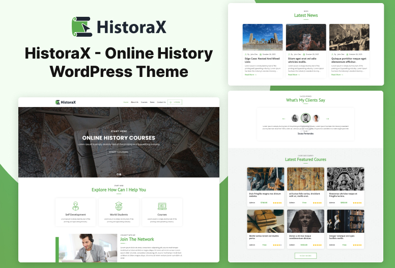 HistoraX: A Powerful History Course WordPress Theme for LMS