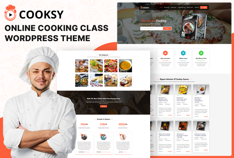 Cooksy | Cooking Class WordPress Theme to Sell Online Courses