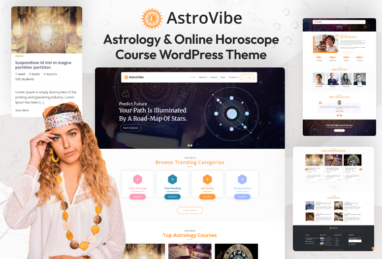 AstroVibe: Astrology, Horoscope & Spiritual Course WordPress Theme