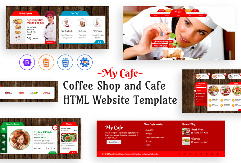 Coffee Shop and Cafe HTML Website Template