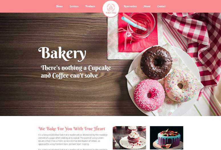 Cake Bakery Shop HTML Website Template